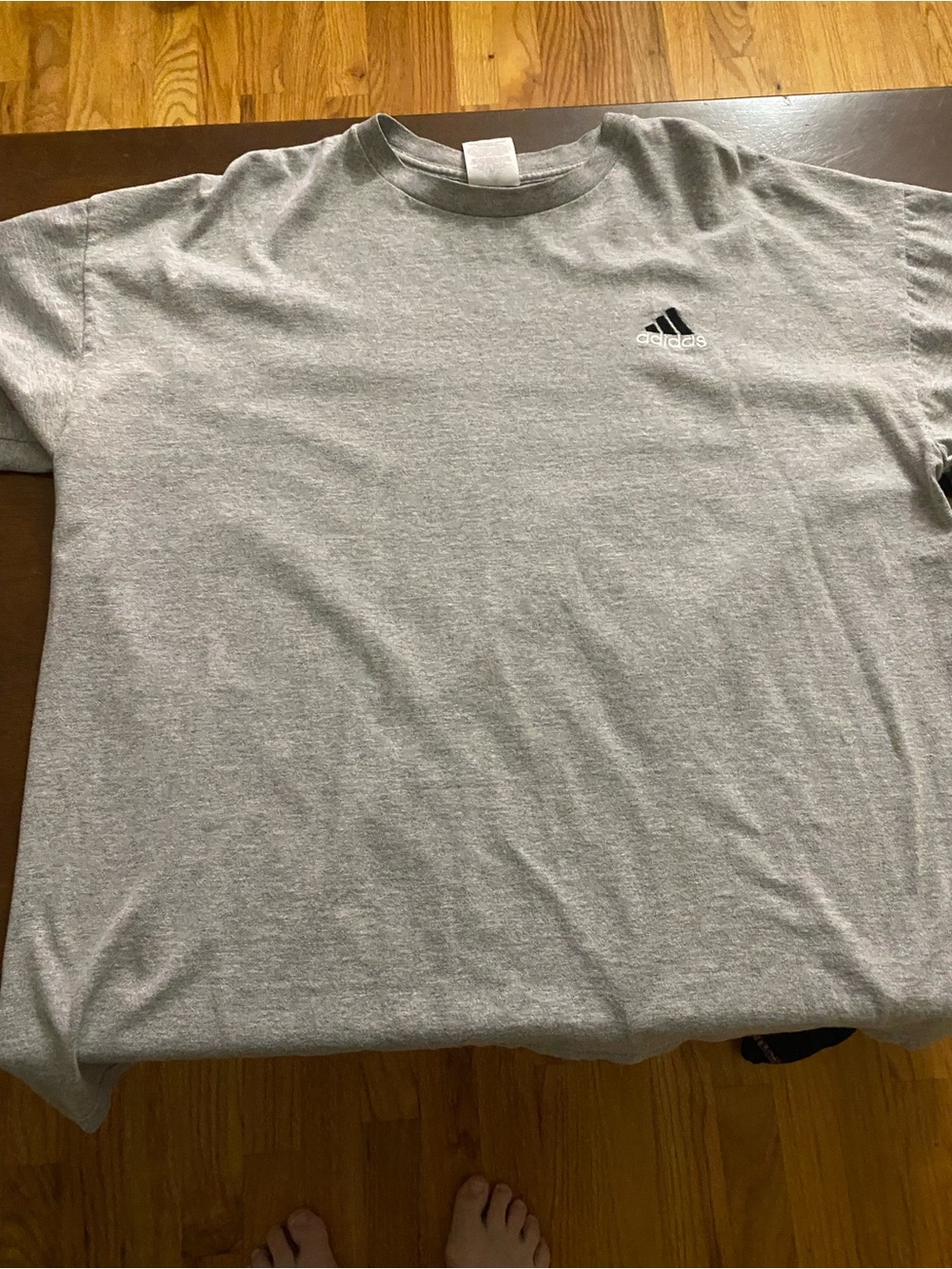 adidas Gray Short-Sleeve Crew Logo Tee